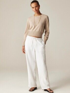 J. Crew Cashmere Shrunken Crewneck Sweater Cropped Size M Like New